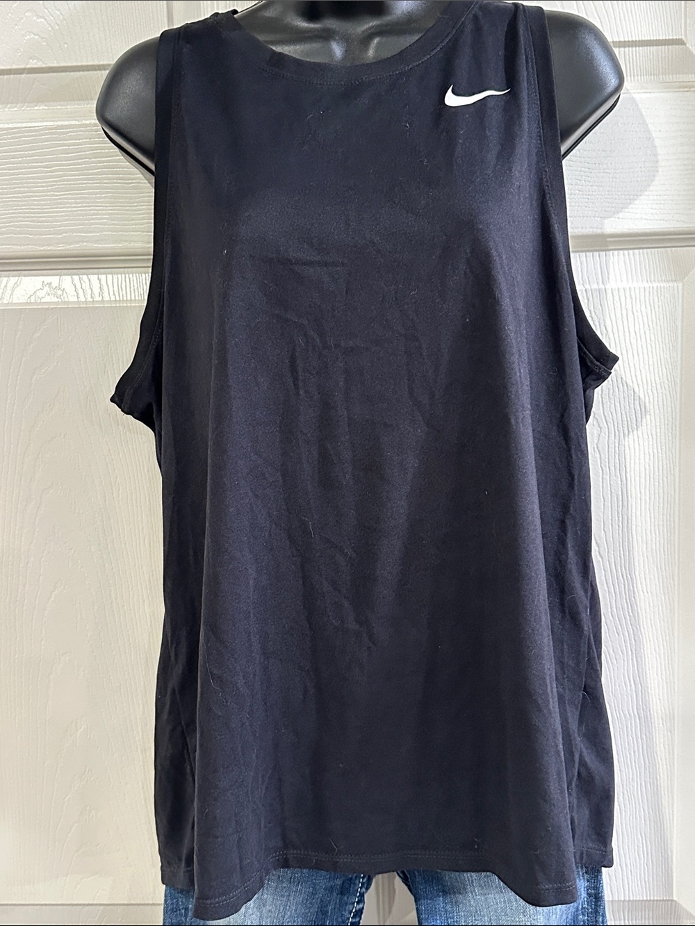 Nike Black Tank Top with White Swoosh